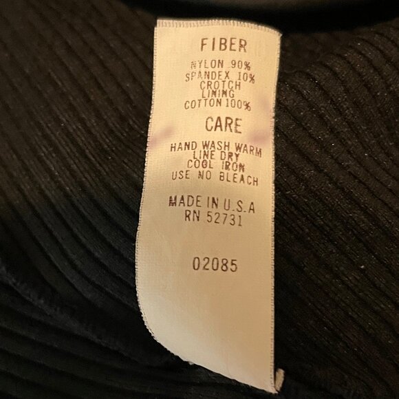 Vintage APPEL Black Ribbed Bodysuit Firmware Size 38B / 36C - Picture 5 of 7